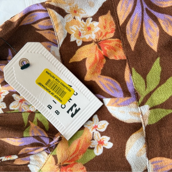 Billabong Brown Floral Dress NWT - Picture 2 of 6